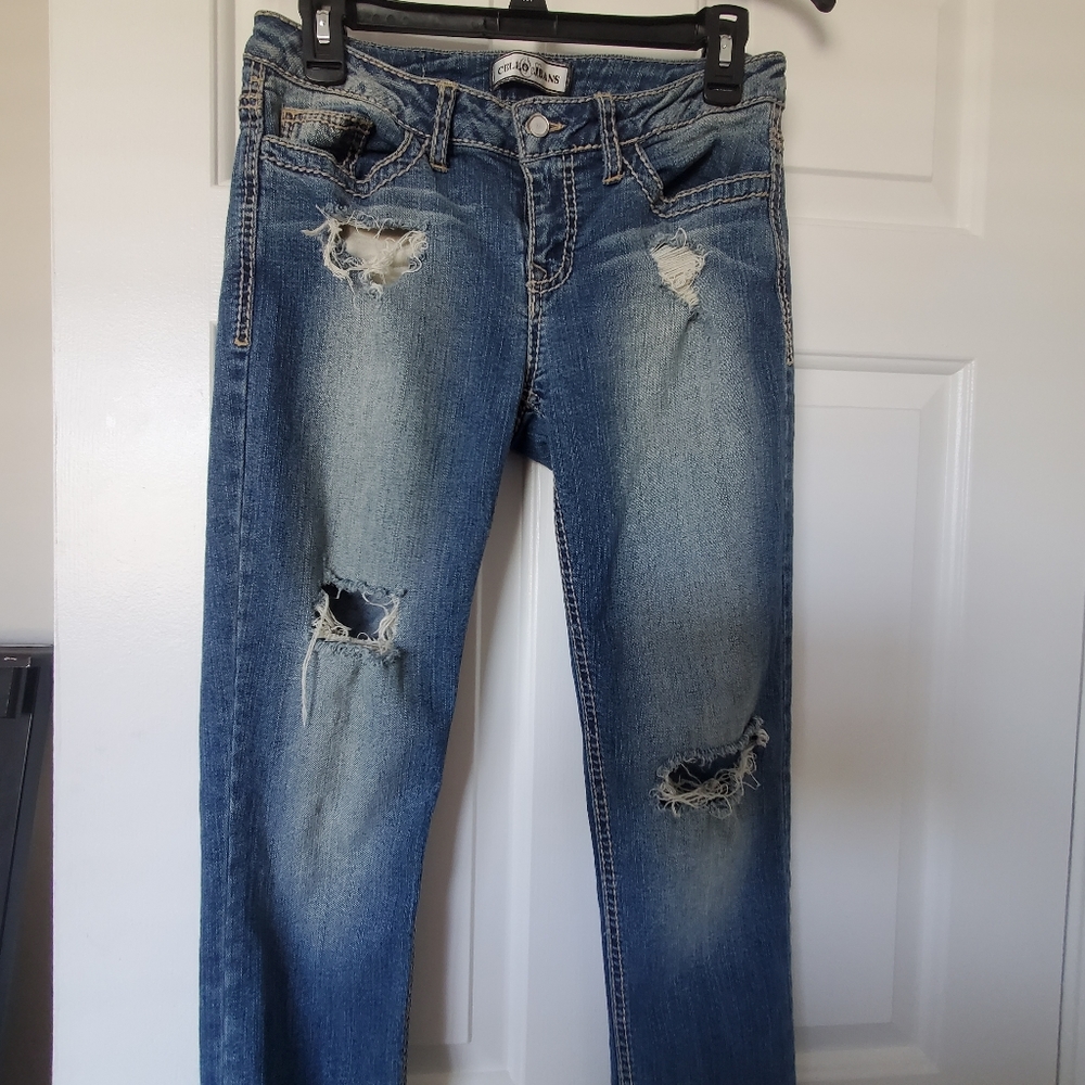 Distressed jeans